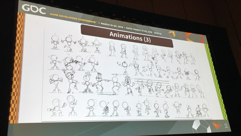 Still from the Sonic the Hedgehog post-mortem at GDC 2018.